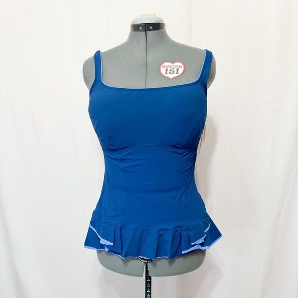 Profile By Gottex NWT Sz 38D Petrol Belle Curve Square Neck Tankini Swim Top - Picture 5 of 10